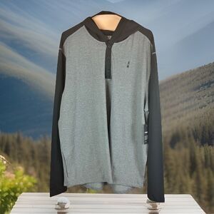 Bass Outdoor Mens Full Zip Hoodie Gray Black Size XL NWT